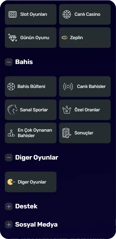 Kralbet APK İndir Ekran Görüntüleri devam menüsü